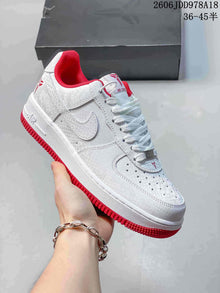 Nike Air Force 1 Low White and Red Sneakers