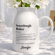 Sourdough Baker Definition Yeast Whisperer And Bread Architect - Personalized Ceramic Flower Vase - BAKE051_CEV