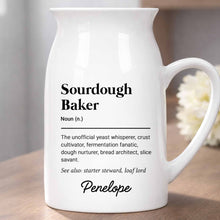 Sourdough Baker Definition Yeast Whisperer And Bread Architect - Personalized Ceramic Flower Vase - BAKE051_CEV