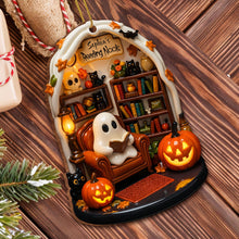 Create Your Own Personalized Reading Nook With Ghost and Pumpkin - Personalized Custom Wood Ornament, Custom Shaped - BLV002_WDO
