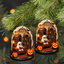 Create Your Own Personalized Reading Nook With Ghost and Pumpkin - Personalized Custom Wood Ornament, Custom Shaped - BLV002_WDO