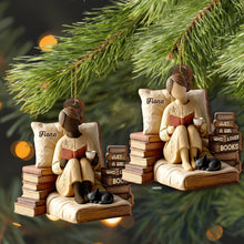 Just A Girl Who Loves Books - Personalized Custom Wood Ornament, Custom Shaped - BLV021_WDO