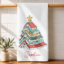 A Wonderful Holiday Season For The Book Lover Christmas Tree Lights - Personalized Kitchen Towel - BLV118_TOWL