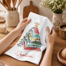 A Wonderful Holiday Season For The Book Lover Christmas Tree Lights - Personalized Kitchen Towel - BLV118_TOWL