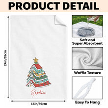 A Wonderful Holiday Season For The Book Lover Christmas Tree Lights - Personalized Kitchen Towel - BLV118_TOWL