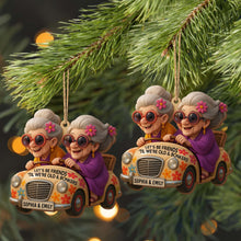 Let's Be Friends 'Til We're Old And Bonkers, Elderly Women, Car - Personalized Double Layer Wood Ornament - BST238_DWO