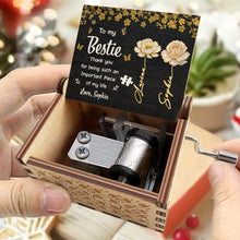 To My Bestie Thank You, Flowers And Puzzle Piece - Custom Music Box With "You Are My Sunshine" Tune - BST260_MZB