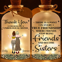 Thank You For Being My Unbiological Sister Best Friends With Leopard Print - Personalized Short Bottle Light - BST468_SBOLI