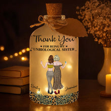 Thank You For Being My Unbiological Sister Best Friends With Leopard Print - Personalized Short Bottle Light - BST468_SBOLI