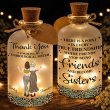 Thank You For Being My Unbiological Sister Best Friends With Leopard Print - Personalized Short Bottle Light - BST468_SBOLI