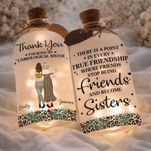 Thank You For Being My Unbiological Sister Best Friends With Leopard Print - Personalized Short Bottle Light - BST468_SBOLI