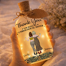 Thank You For Being My Unbiological Sister Best Friends With Leopard Print - Personalized Short Bottle Light - BST468_SBOLI