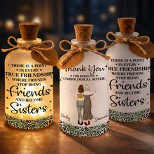 Thank You For Being My Unbiological Sister Best Friends With Leopard Print - Personalized Short Bottle Light - BST468_SBOLI