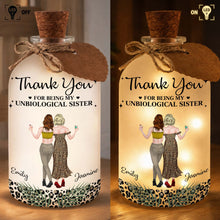 Thank You For Being My Unbiological Sister Best Friends With Leopard Print - Personalized Short Bottle Light - BST468_SBOLI