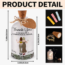 Thank You For Being My Unbiological Sister Best Friends With Leopard Print - Personalized Short Bottle Light - BST468_SBOLI