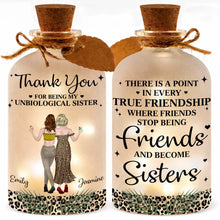 Thank You For Being My Unbiological Sister Best Friends With Leopard Print - Personalized Short Bottle Light - BST468_SBOLI