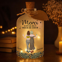 Merci D'être Ma Sœur De Cœur Best Friends Leopard Art - Personalized Short Bottle Light - BST580_SBOLI