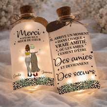 Merci D'être Ma Sœur De Cœur Best Friends Leopard Art - Personalized Short Bottle Light - BST580_SBOLI