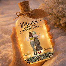 Merci D'être Ma Sœur De Cœur Best Friends Leopard Art - Personalized Short Bottle Light - BST580_SBOLI