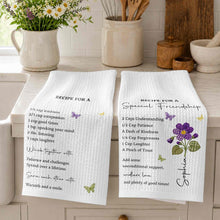 Recipe For A Special Friendship With Personalized Birth Month Flower - Personalized Kitchen Towel - BST712_TOWL