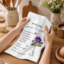 Recipe For A Special Friendship With Personalized Birth Month Flower - Personalized Kitchen Towel - BST712_TOWL