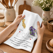 Though Miles May Lie Between Us Friendship Measured By Heart Floral State - Personalized Kitchen Towel - BST748_TOWL