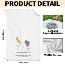 Though Miles May Lie Between Us Friendship Measured By Heart Floral State - Personalized Kitchen Towel - BST748_TOWL