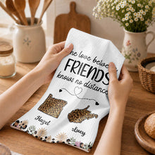 The Love Between Friends Knows No Distance Leopard States And Hearts - Personalized Kitchen Towel - BST758_TOWL