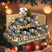 Boss' Pain In The Asses, Office Donkeys - Personalized Custom Wood Ornament, Custom Shaped - COL047_WDO