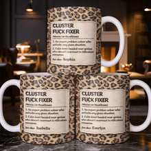 Cluster F❤️ck Fixer Leopard Print Mug - Personalized Custom Coffee Mug - COL130_MG