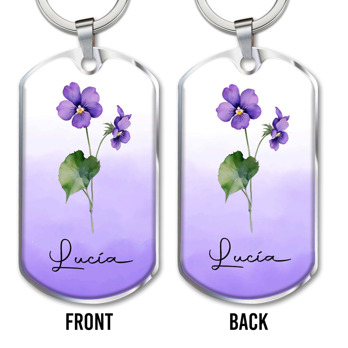 Bloom Where You Are Planted Floral Design - Personalized Custom Keychain - CP001_KCH
