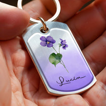 Bloom Where You Are Planted Floral Design - Personalized Custom Keychain - CP001_KCH