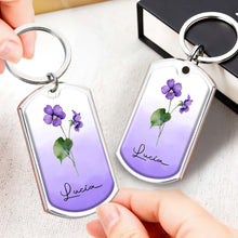 Bloom Where You Are Planted Floral Design - Personalized Custom Keychain - CP001_KCH