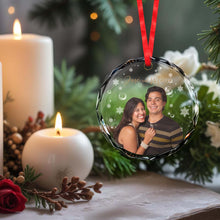 Celebrate Love And Family Glass Ornament - Personalized Custom Circle Glass Ornament - CPL031_CGOR