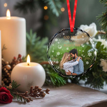 God Knew My Heart Needed You - Personalized Custom Circle Glass Ornament - CPL034_CGOR