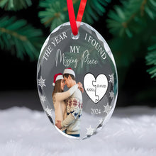 The Year I Found My Missing Piece - Personalized Custom Circle Glass Ornament - CPL039_CGOR
