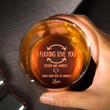 I Effing Love You Romantic Love Message With Hearts - Personalized Engraved Whiskey Glass - CPL055_EWG