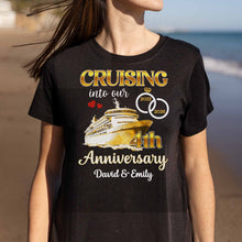 Cruising Into Our Anniversary, Cruise Ship and Rings - Personalized Custom Unisex T-shirt, Hoodie - CPL1283_BBAS