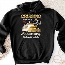 Cruising Into Our Anniversary, Cruise Ship and Rings - Personalized Custom Unisex T-shirt, Hoodie - CPL1283_BBAS