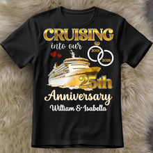 Cruising Into Our Anniversary, Cruise Ship and Rings - Personalized Custom Unisex T-shirt, Hoodie - CPL1283_BBAS