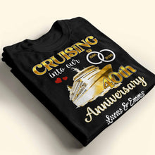 Cruising Into Our Anniversary, Cruise Ship and Rings - Personalized Custom Unisex T-shirt, Hoodie - CPL1283_BBAS