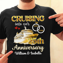 Cruising Into Our Anniversary, Cruise Ship and Rings - Personalized Custom Unisex T-shirt, Hoodie - CPL1283_BBAS