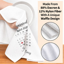 Married Calendar With Heart Special Date Design - Personalized Kitchen Towel - CPL1725_TOWL