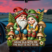 Grow Old With Me, The Best Is Yet To Be Gnome Ornament - Personalized Custom Wood Ornament, Car Hanging Ornament - CPL176_WCA