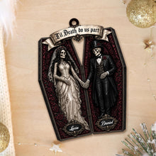 Til Death Do Us Part Skeleton Couple Coffin Ornament - Personalized Custom Wood Ornament, Custom Shaped - CPL1827_WDO