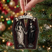 Til Death Do Us Part Skeleton Couple Coffin Ornament - Personalized Custom Wood Ornament, Custom Shaped - CPL1827_WDO