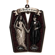 Til Death Do Us Part Skeleton Couple Coffin Ornament - Personalized Custom Wood Ornament, Custom Shaped - CPL1827_WDO