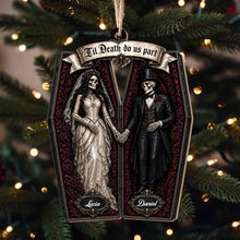 Til Death Do Us Part Skeleton Couple Coffin Ornament - Personalized Custom Wood Ornament, Custom Shaped - CPL1827_WDO