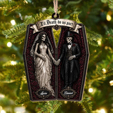 Til Death Do Us Part Skeleton Couple Coffin Ornament - Personalized Custom Wood Ornament, Custom Shaped - CPL1827_WDO