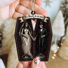 Til Death Do Us Part Skeleton Couple Coffin Ornament - Personalized Custom Wood Ornament, Custom Shaped - CPL1827_WDO
